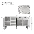 Burkart Contemporary 63-Inch 4-Door Sideboard with Wine Rack and Metal Legs by HULALA HOME