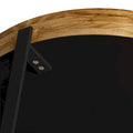 33.86" Modern Retro Round Coffee Table with Cross-Leg Base and Wooden Splicing Design
