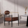 Plush Boucle Dining Chair with Thick Cushion and Elegant Metal Frame for Living Room