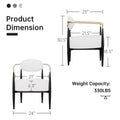 Plush Boucle Dining Chair with Thick Cushion and Elegant Metal Frame for Living Room