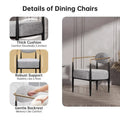 Plush Boucle Dining Chair with Thick Cushion and Elegant Metal Frame for Living Room