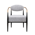 Plush Boucle Dining Chair with Thick Cushion and Elegant Metal Frame for Living Room