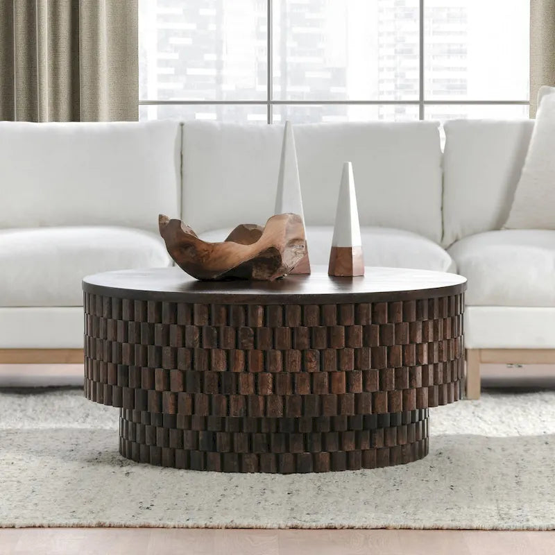 Norwood 40-Inch Round Coffee Table by Classic Home