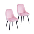 Porthos Home Set of 2 Fern Dining Chairs - Velvet Upholstery with Steel Legs