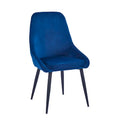 Porthos Home Set of 2 Fern Dining Chairs - Velvet Upholstery with Steel Legs