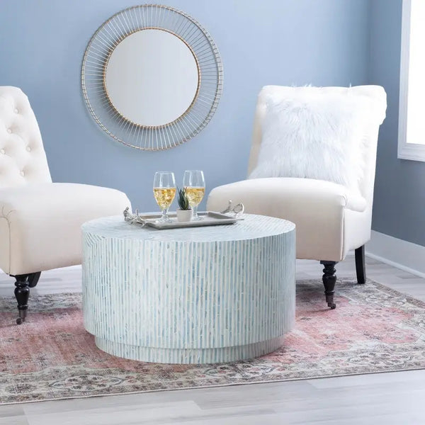 Capiz-Inspired Mosaic Coffee Table