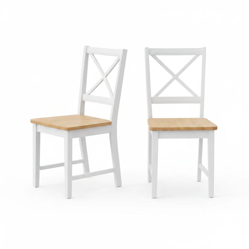 Set of 2 Solid Wood Crossback Dining Chairs by Simple Living