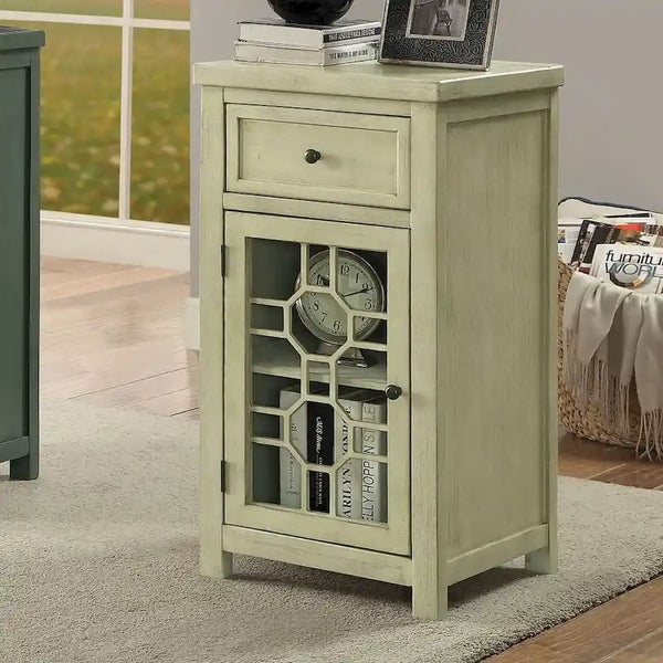 Emma 18-Inch Transitional Solid Wood Side Table with 1 Drawer by Furniture of America