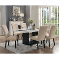 Transitional Light Grey 7-Piece Marble Top Dining Set - Cots Collection by Furniture of America