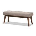 Baxton Studio Mid-Century Button-Tufted Fabric Bench