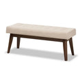 Baxton Studio Mid-Century Button-Tufted Fabric Bench