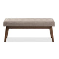 Baxton Studio Mid-Century Button-Tufted Fabric Bench