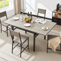 Contemporary Industrial 63.2" Extendable Dining Table with Drop Leaf, Accommodates 6