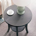 Leick Home Round Side Table Featuring a Convenient Shelf