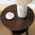 Leick Home Round Side Table Featuring a Convenient Shelf