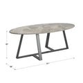 iNSPIRE Q Modern Jurmala Glossy Sintered Stone Tables with Grey Metal Base