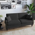 Upholstered Loveseat with Rolled Arms and 73 Nailhead Trim
