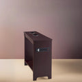 Compact Charging Side Table - Nightstand with Storage, Dual Power Outlets & USB Ports