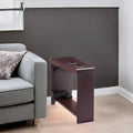 Compact Charging Side Table - Nightstand with Storage, Dual Power Outlets & USB Ports