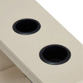 Compact Charging Side Table - Nightstand with Storage, Dual Power Outlets & USB Ports