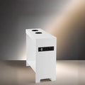 Compact Charging Side Table - Nightstand with Storage, Dual Power Outlets & USB Ports