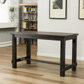 Roundhill Furniture Leviton 5-Piece Counter Height Dining Set in Antique Black Wood Finish
