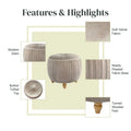 Small Round Velvet Ottoman by Helena