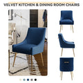 SEYNAR Set of 4 Modern Glam Boucle Velvet Dining or Vanity Chairs with Rear Handle