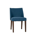2-Piece Space-Saving Dining Chair Set with Walnut Frame and Linen Upholstery - Available in Multiple Colors