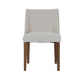 2-Piece Space-Saving Dining Chair Set with Walnut Frame and Linen Upholstery - Available in Multiple Colors