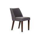 2-Piece Space-Saving Dining Chair Set with Walnut Frame and Linen Upholstery - Available in Multiple Colors
