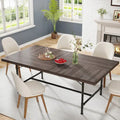 70.9-Inch Rustic Rectangle Dining Table with Metal Tube Frame