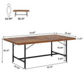 70.9-Inch Rustic Rectangle Dining Table with Metal Tube Frame