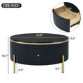 Contemporary Round Coffee Table with Dual Large Storage Drawers
