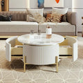 Contemporary Round Coffee Table with Dual Large Storage Drawers