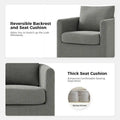 Erkenbald Contemporary 360-Degree Swivel Chair with Removable Slipcover by HULALA HOME