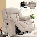 Upholstered Recliner with Rocking and Swiveling Features