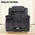 Upholstered Recliner with Rocking and Swiveling Features