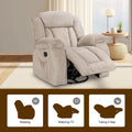 Upholstered Recliner with Rocking and Swiveling Features