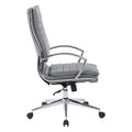 Executive High-Back Faux Leather Chair with Chrome Base and Detachable Sleeves