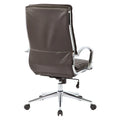 Executive High-Back Faux Leather Chair with Chrome Base and Detachable Sleeves