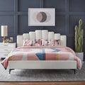 Lifestorey Modern Queen Platform Bed with Stark Velvet Upholstery