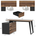 Modern L-Shaped Desk with Storage Cabinet & Drawers