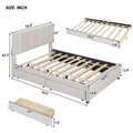 Queen/Full Size Linen Upholstered Platform Bed with 2 Storage Drawers and Trundle