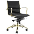 Swivel Office Chair with Upholstered Seat Armrests and Rolling Base