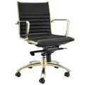 Swivel Office Chair with Upholstered Seat Armrests and Rolling Base