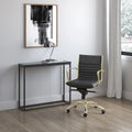 Swivel Office Chair with Upholstered Seat Armrests and Rolling Base