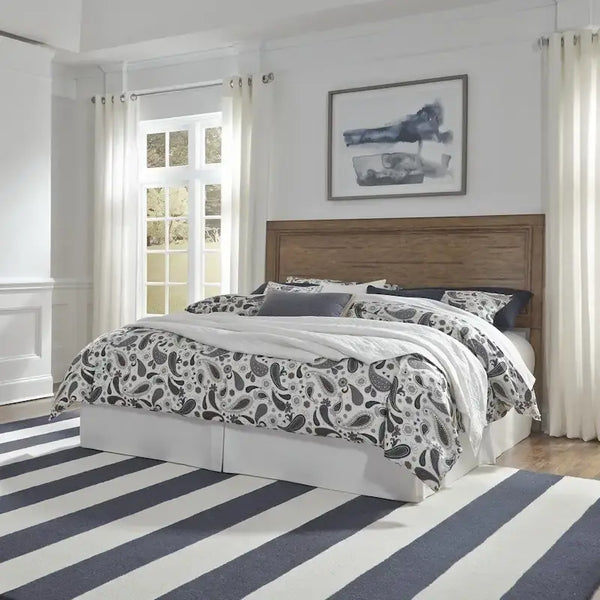 Carbon Loft Wallace King Headboard in Aged Toffee Wood and Veneer