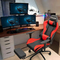 Ergonomic Gaming Chair with Footrest - Ideal for Desk Use