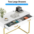 Contemporary Writing Desk with 2 Drawers for Bedroom and Home Office